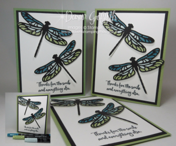Stained Glass Dragonfly Pear Pizzazz Dawn Griffith Stampin up